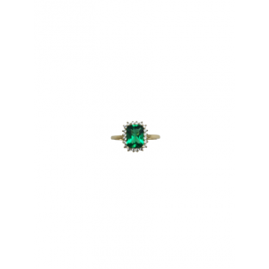 Δαχτυλίδι Ροζέτα Πράσινη Gold k14 Δαχτυλίδια
