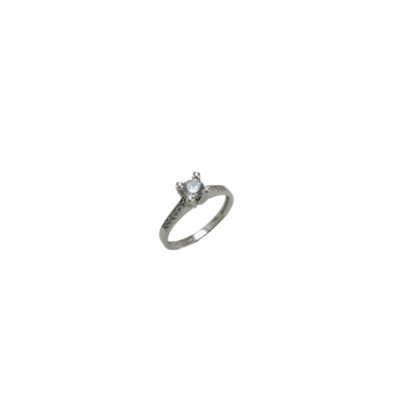 Δαχτυλίδι Μονόπετρο Λευκόχρυσο K14 Δαχτυλίδια