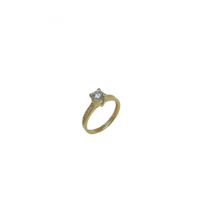 Δαχτυλίδι Μονόπετρο Gold K14 Δαχτυλίδια